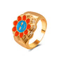 Ins fashion simple love flower ring personality cute metal geometric fun index finger ring