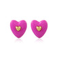ins enamel drop oil inlaid love earrings fashion temperament niche design peach heart earrings simple earrings