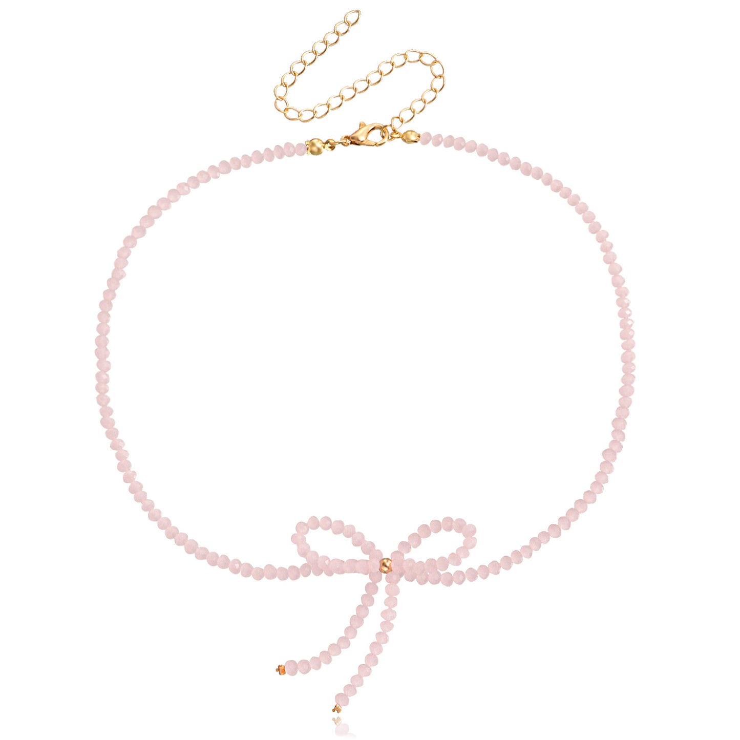 Jewelry super fairy temperament sweet ins retro personality crystal bow necklace female choker necklace