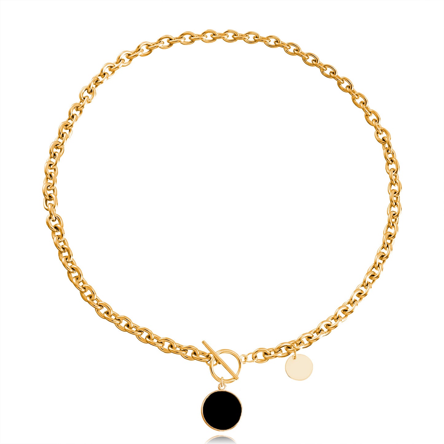 Niche design high-end splicing chain imitation mother-of-pearl pendant necklace female cold OT buckle pearl necklace
