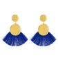 Exaggerated Metal Scalloped Tassel Earrings Bohemian Handmade Geometric Hollow Earrings Pop Jewelry