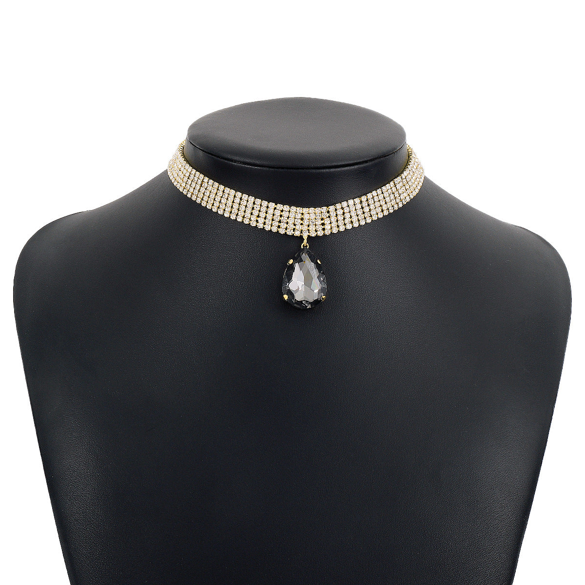 N1877 French Elegant Retro Drill Necklace Exaggerated Light Luxury Fashionable Small People Indifferent Necklace Women