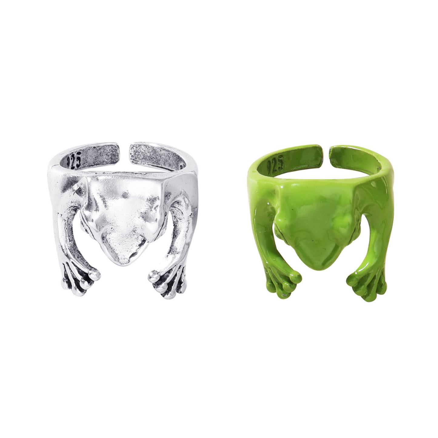 Exaggerated metal opening frog ring ins personality cold adjustable ring jewelry men and women