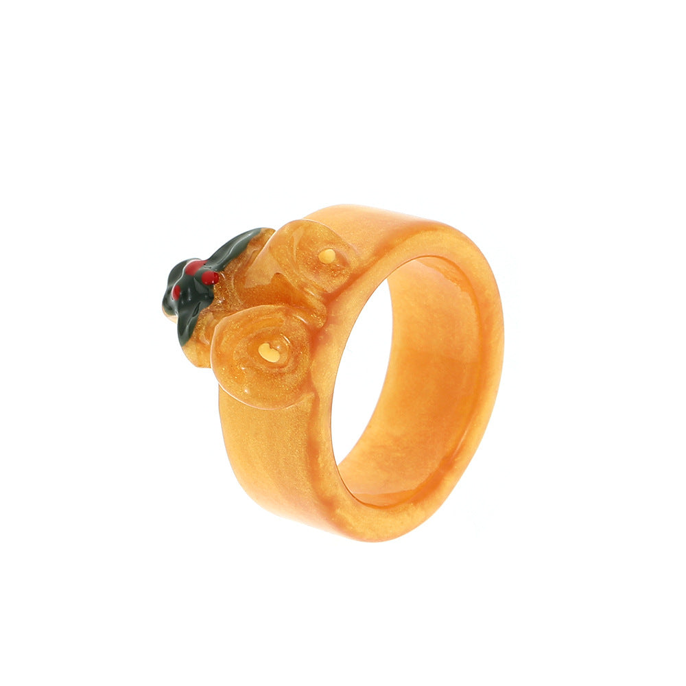 Christmas cartoon resin ring female fashion personality Santa Claus Christmas tree elk index finger ring cute ring