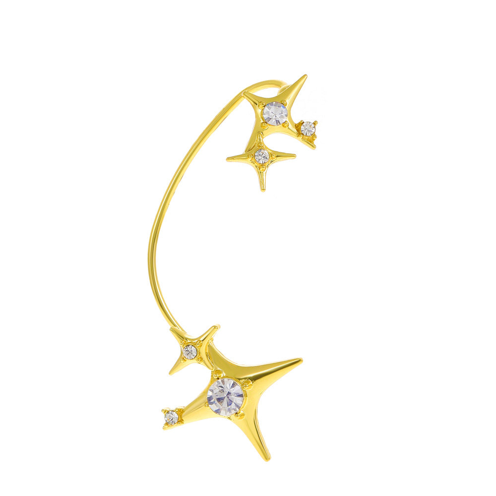 Ins diamond-studded butterfly ear hanger women without ear piercing butterfly ear bone clip fashion niche exaggerated wing ear clip
