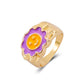 Ins fashion simple love flower ring personality cute metal geometric fun index finger ring