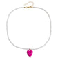 Jewelry Bohemian pure color rice beads color love pendant necklace female beaded necklace niche