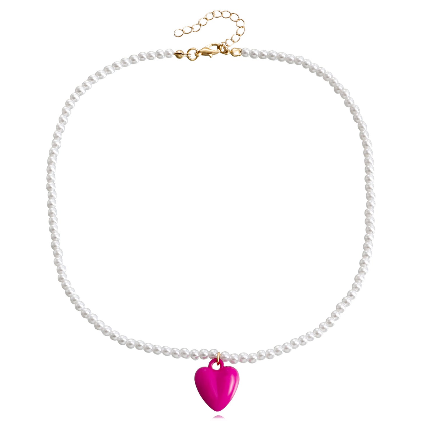 Jewelry Bohemian pure color rice beads color love pendant necklace female beaded necklace niche