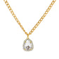 Retro micro-inlaid zircon water drop pendant necklace niche design light luxury rhinestone clavicle chain necklace female