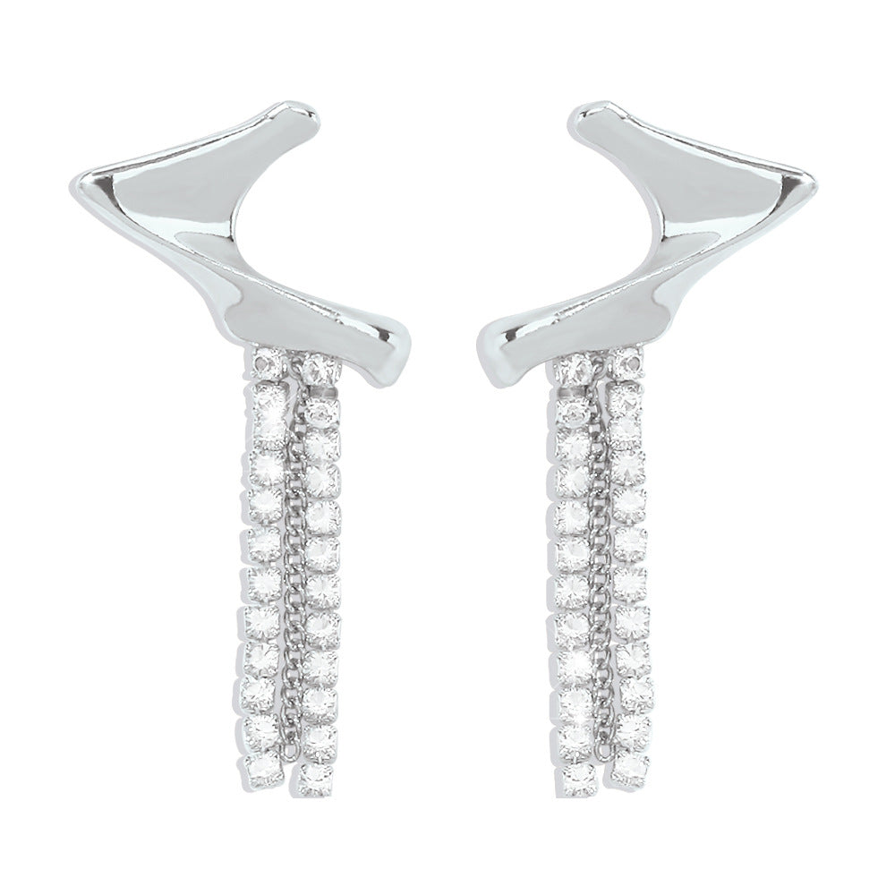 E1155 Jewelry Personality Geometric Diamond Earrings Night Tide Cool Exquisite Fashion Ear Bone Clip Women