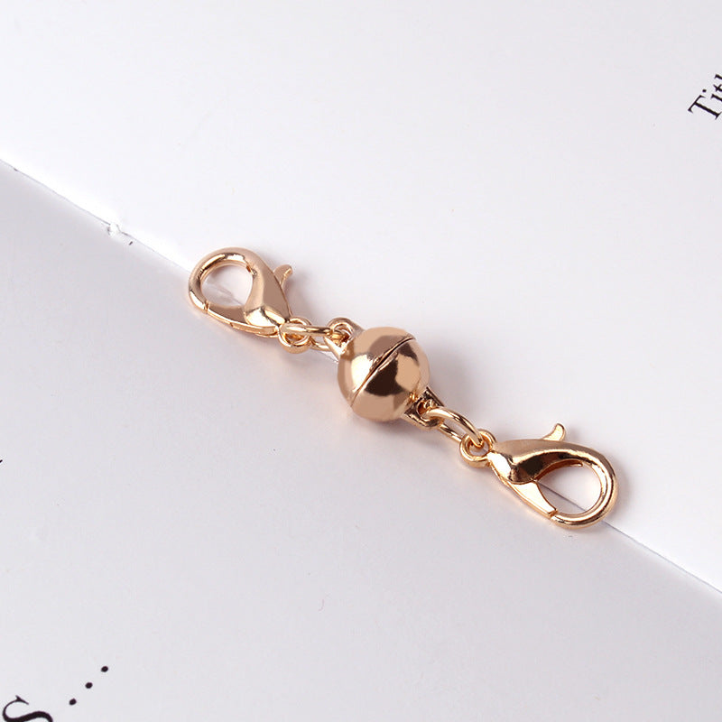 DIY Jewelry Cylindrical Magnet Buckle Accessories Gold Silver Diamond Ball Necklace Magnet Lobster Clasp Bracelet Connecting Buckle