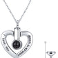 Japanese animal pet remains commemorative heart-shaped pendant can open crystal urn necklace jewelry