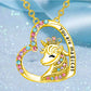 Love Children Pendant Necklace Female Jewelry Unicorn Cartoon Clavicle Chain Gift