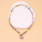 Christmas Ornament Fashion Drip Oil Pendant Christmas Tree Clavicle Chain Bohemian Colorful Handmade Rice Beads