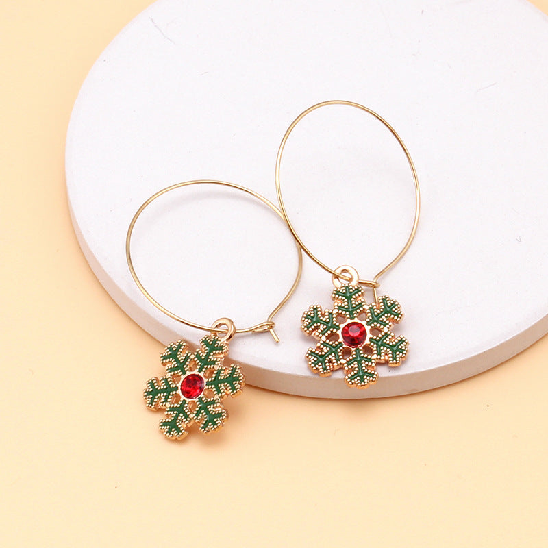 Christmas ornaments, Christmas elements, diamonds, snowflakes, bells, earrings, Christmas gifts, earrings, women