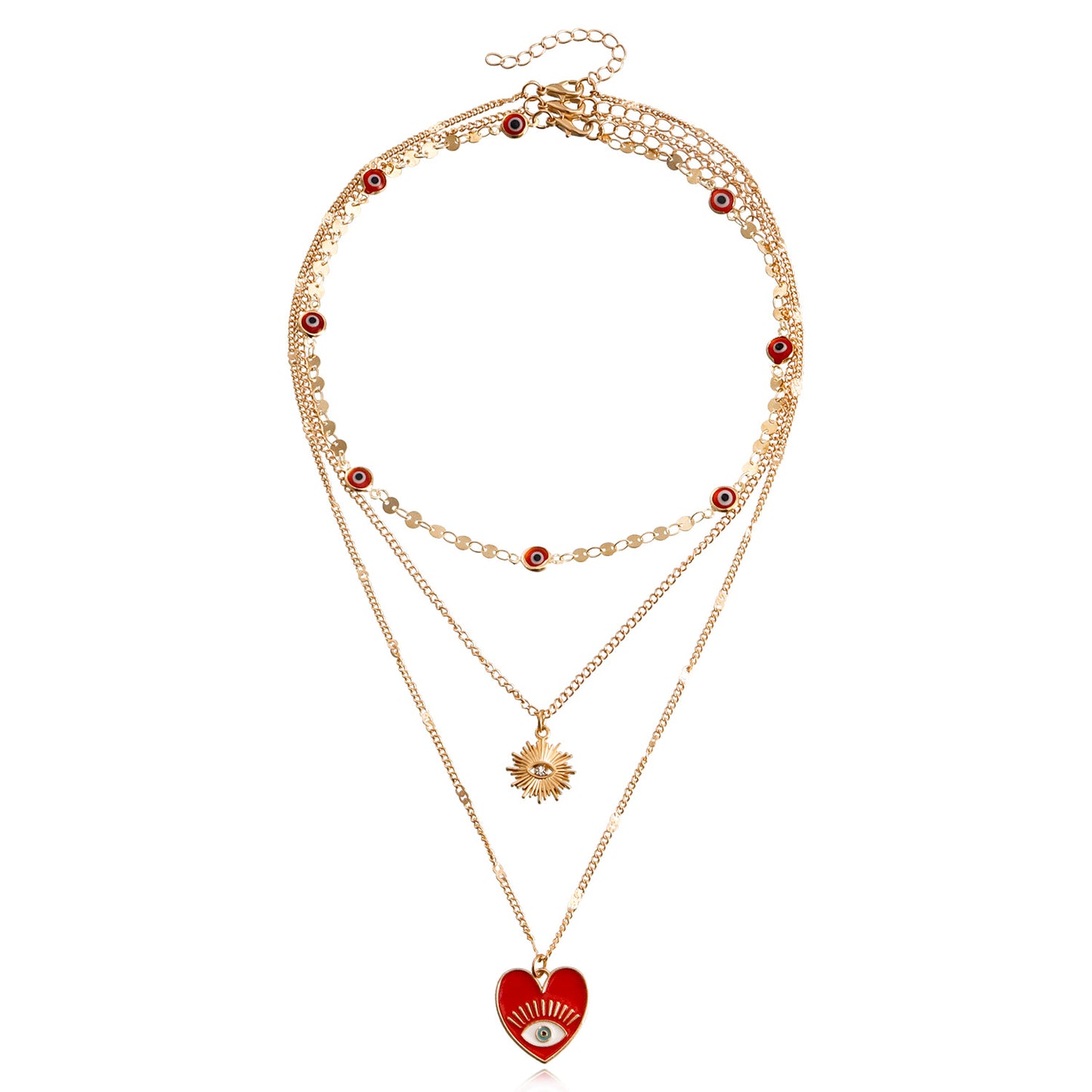 Jewelry ins multi-layer devil's eye collarbone chain cold eyes necklace female niche design sense
