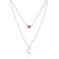 Jewelry Jewelry Sunflower Crescent Pendant Necklace Ladies Temperament Fashion Double Bead Necklace