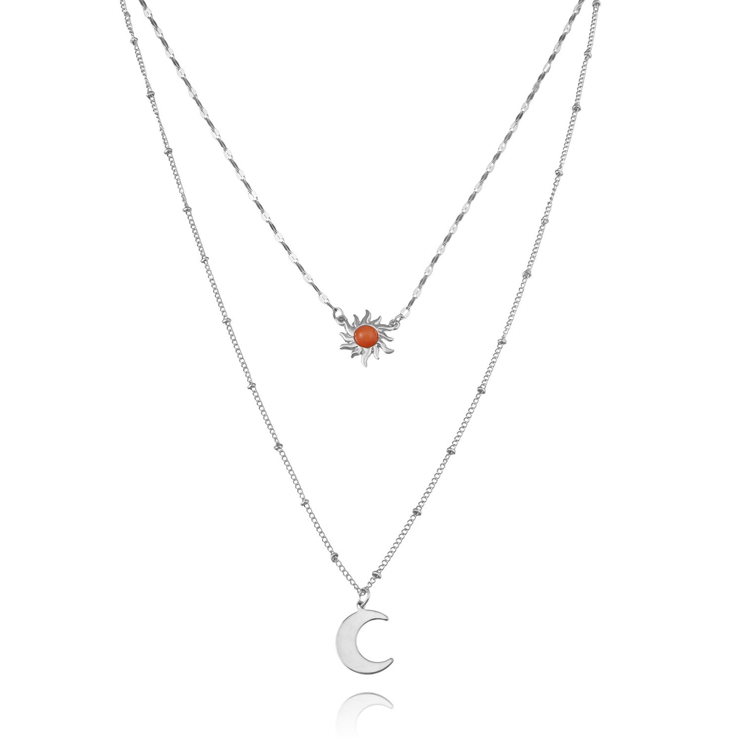 Jewelry Jewelry Sunflower Crescent Pendant Necklace Ladies Temperament Fashion Double Bead Necklace