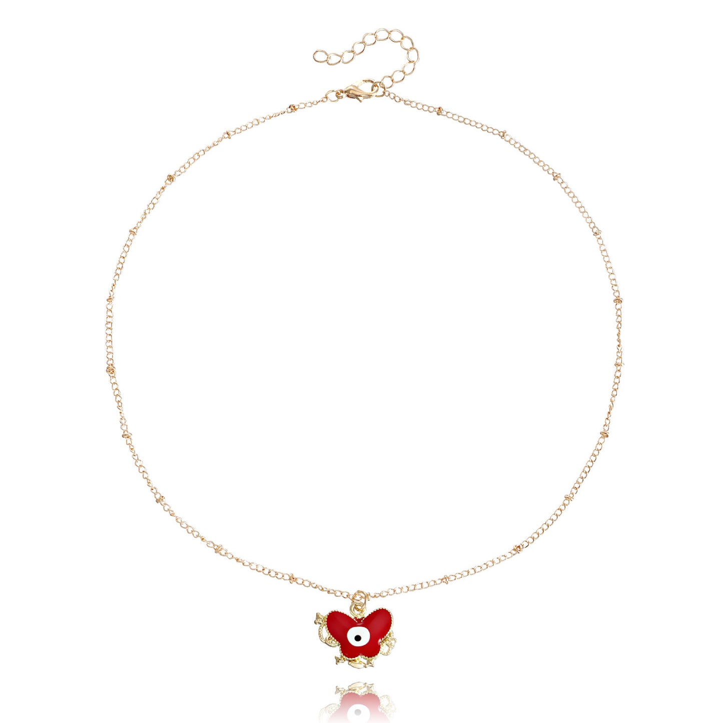 Jewelry ins color dripping oil butterfly devil eye pendant necklace female explosion
