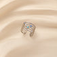 Bohemian Ladies Stainless Steel Creative Design Open Adjustable Colorful Star Stripe Ring