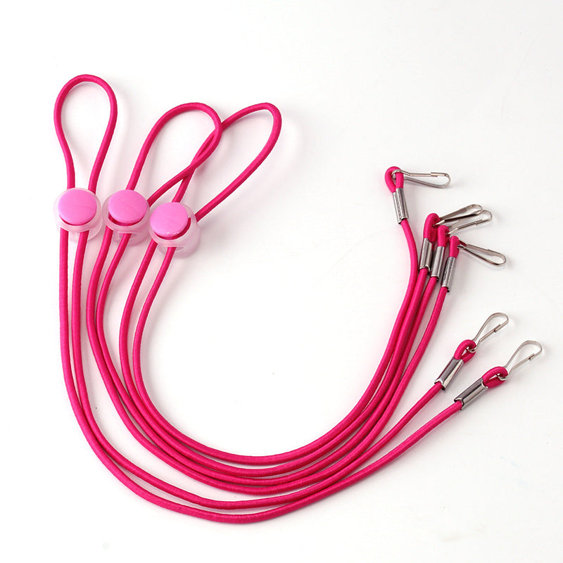 Convenient Elastic Lanyard Candy Color Elastic Hanging Neck Anti Rope Mushroom Buckle Adjustable Mask String