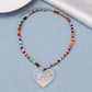 Ethnic color rice beads with acrylic pendant necklace bohemian fashion choker neck chain
