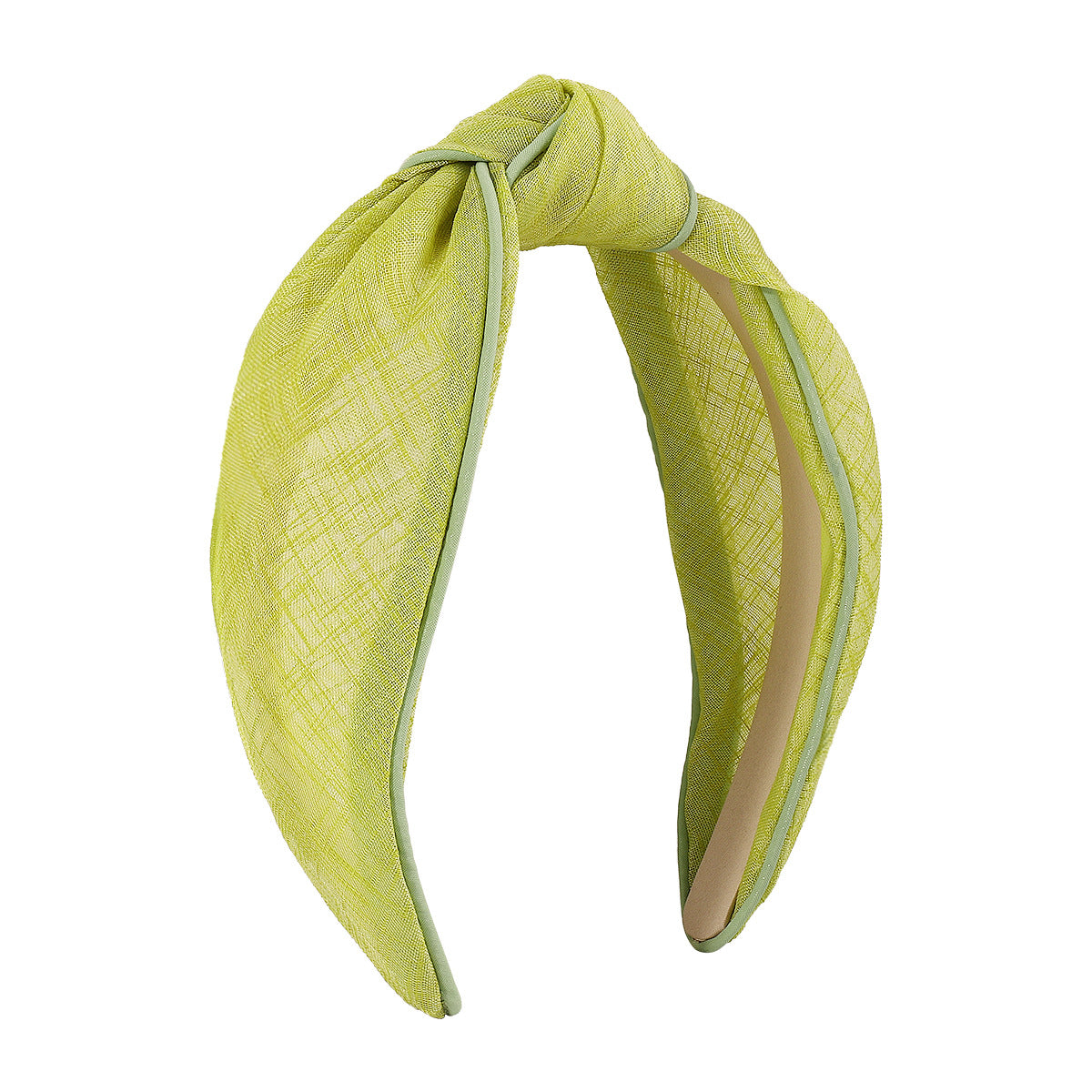F4381 Net Red Sweet Fabric Knotted Headband Contrasting Color Wrapped Transparent Small Fresh Fashion High Skull Top Headband