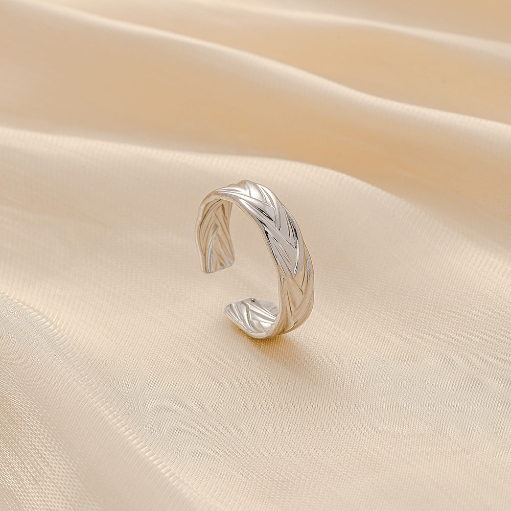 Fashion Simple Versatile Stainless Steel Ring Irregular Open Ring Ladies Ring Jewelry