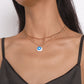 N1699 Necklace Fresh and Lovely Drip Oil Cherry Print Ladybug Layered Double Layer Simple Necklace