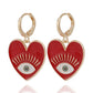 Jewelry ins color devil's eye heart-shaped pendant earrings female trendy cool eyes love earrings