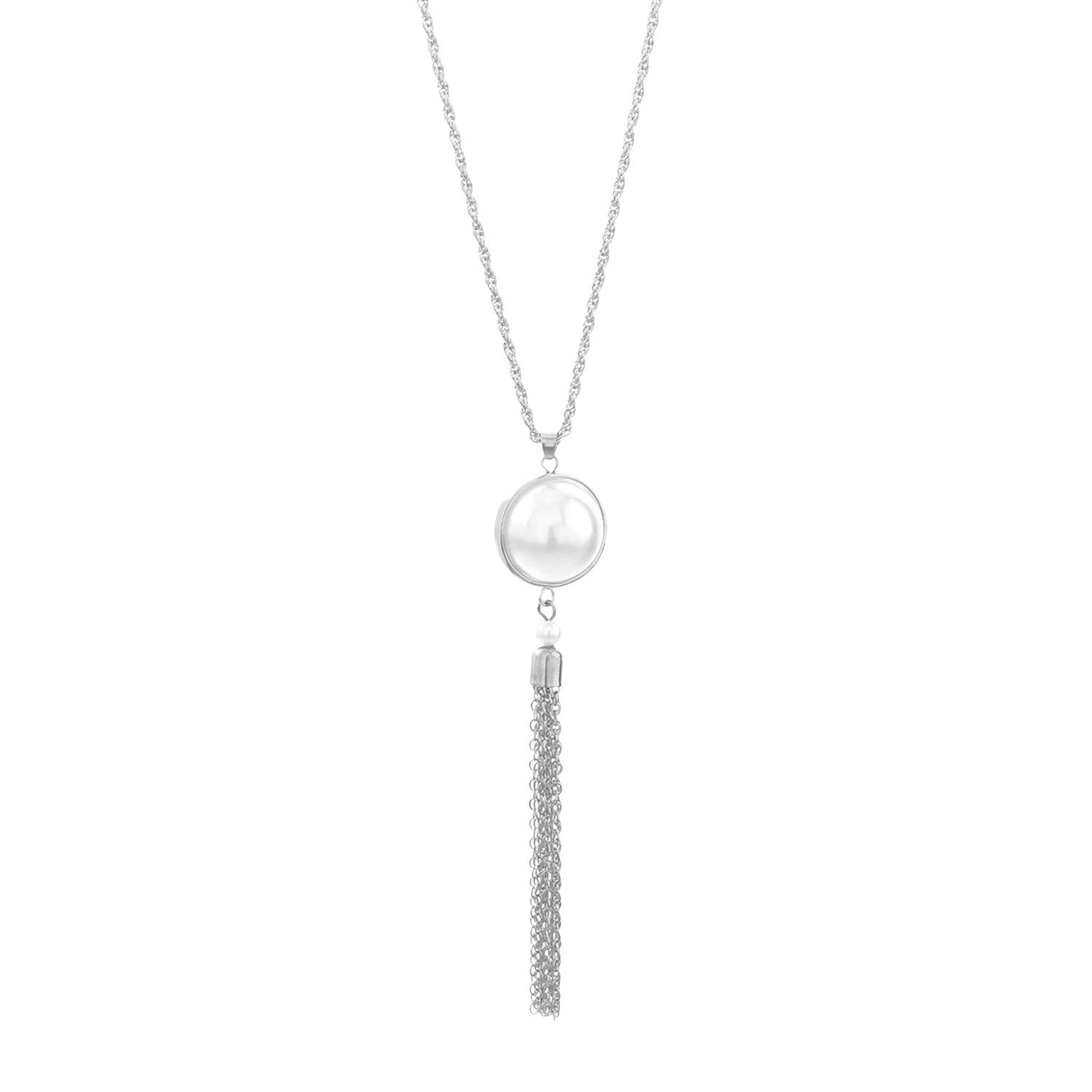 Jewelry Simple Knotted Tassel Long Necklace Sweater Chain Popular Pearl Women's Pendant