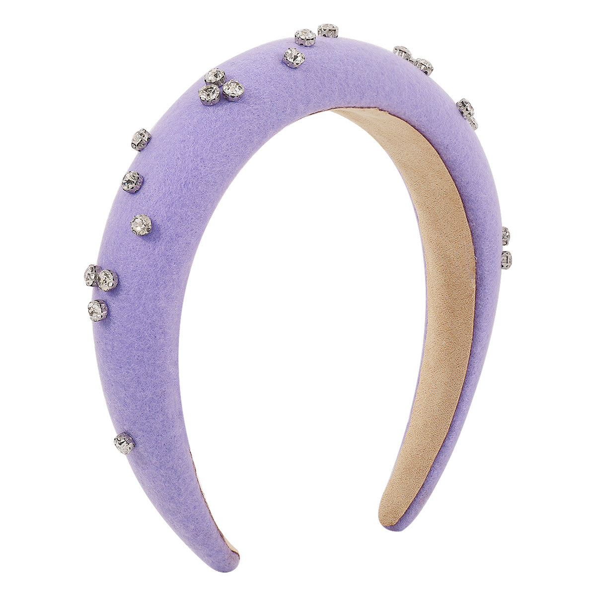 F5198 jewelry personalized creative woolen temperament high skull headband solid color rhinestone elegant headband