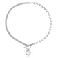 Niche design high-end splicing chain imitation mother-of-pearl pendant necklace female cold OT buckle pearl necklace