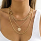 Jewelry Punk Metal Texture Snake Bone Chain Necklace Retro Versatile Portrait Tag Pendant