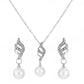 Bridal Wedding Dress Jewelry Fashion Temperament Simple Pearl Inlaid Diamond Twist Chain Earrings Necklace Set