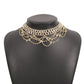 Jewelry Full Diamond Geometric Exaggerated Night Sexy Necklace Rhinestone Tassel Personality Internet Celebrity Necklace
