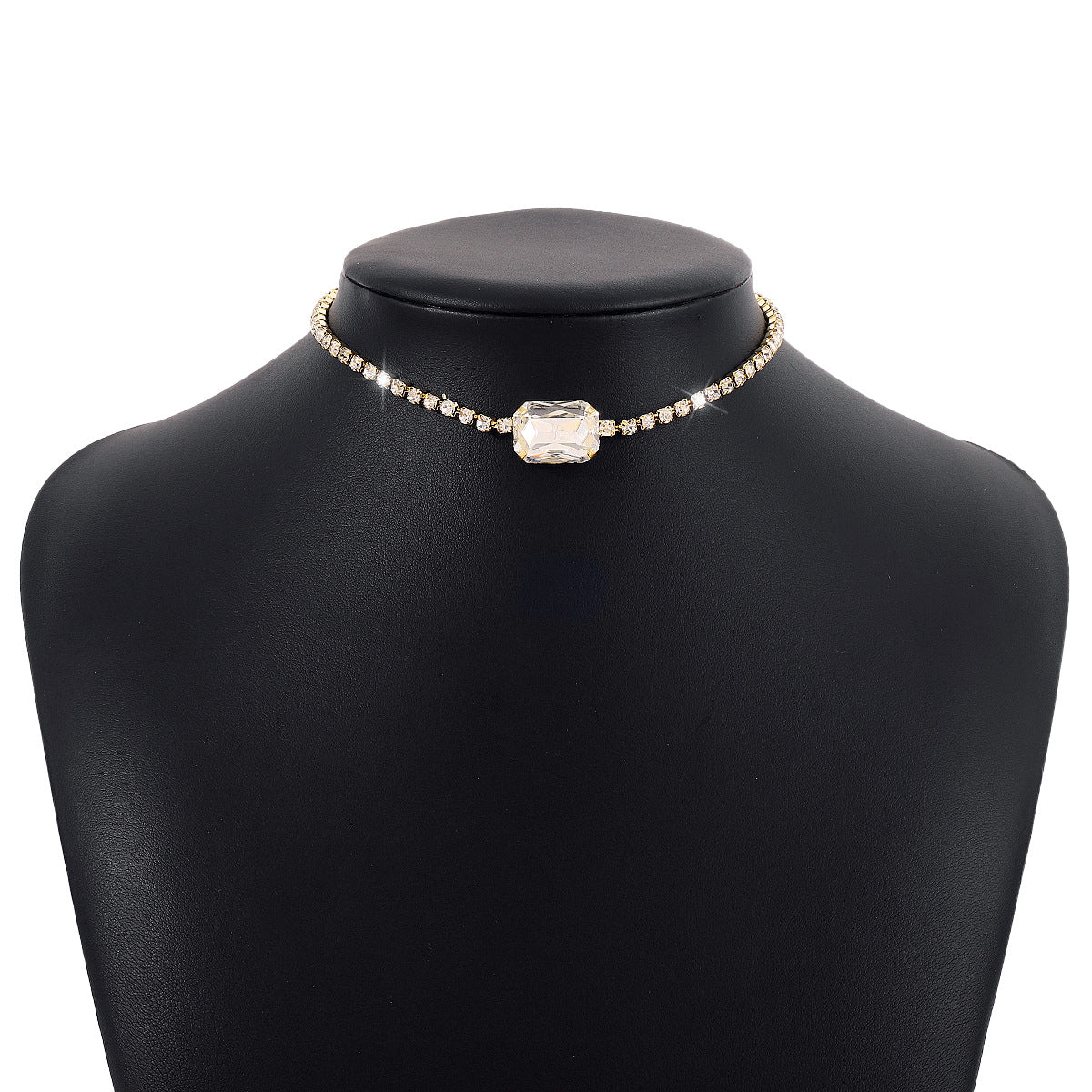 N1465 Temperament Light Luxury Short Clavicle Necklace Hong Kong Elegant Niche Diamond Inlaid Net Red Personality Necklace