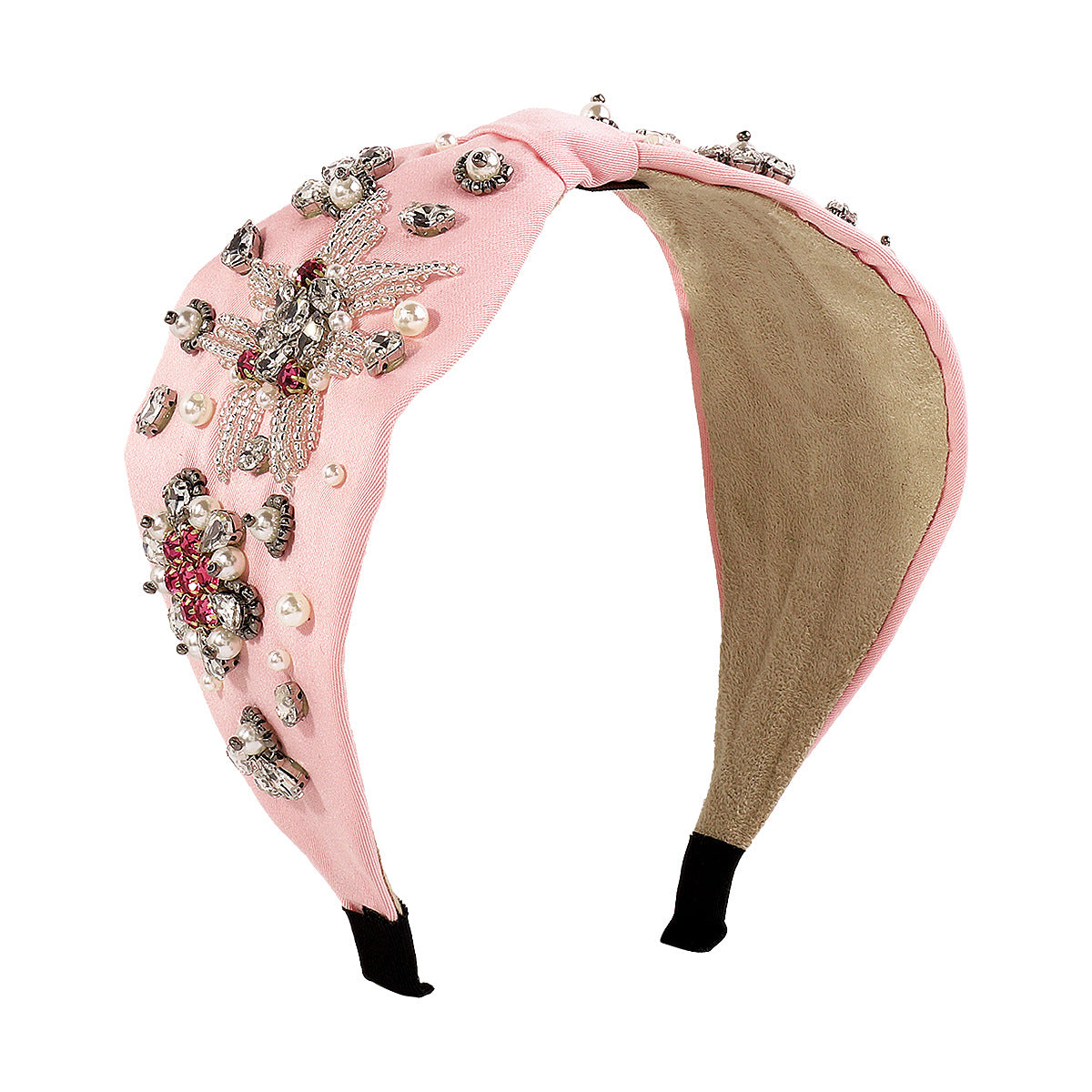 F4228 Baroque retro wide-brimmed headband female pearl rhinestone exaggerated palace party dinner headband
