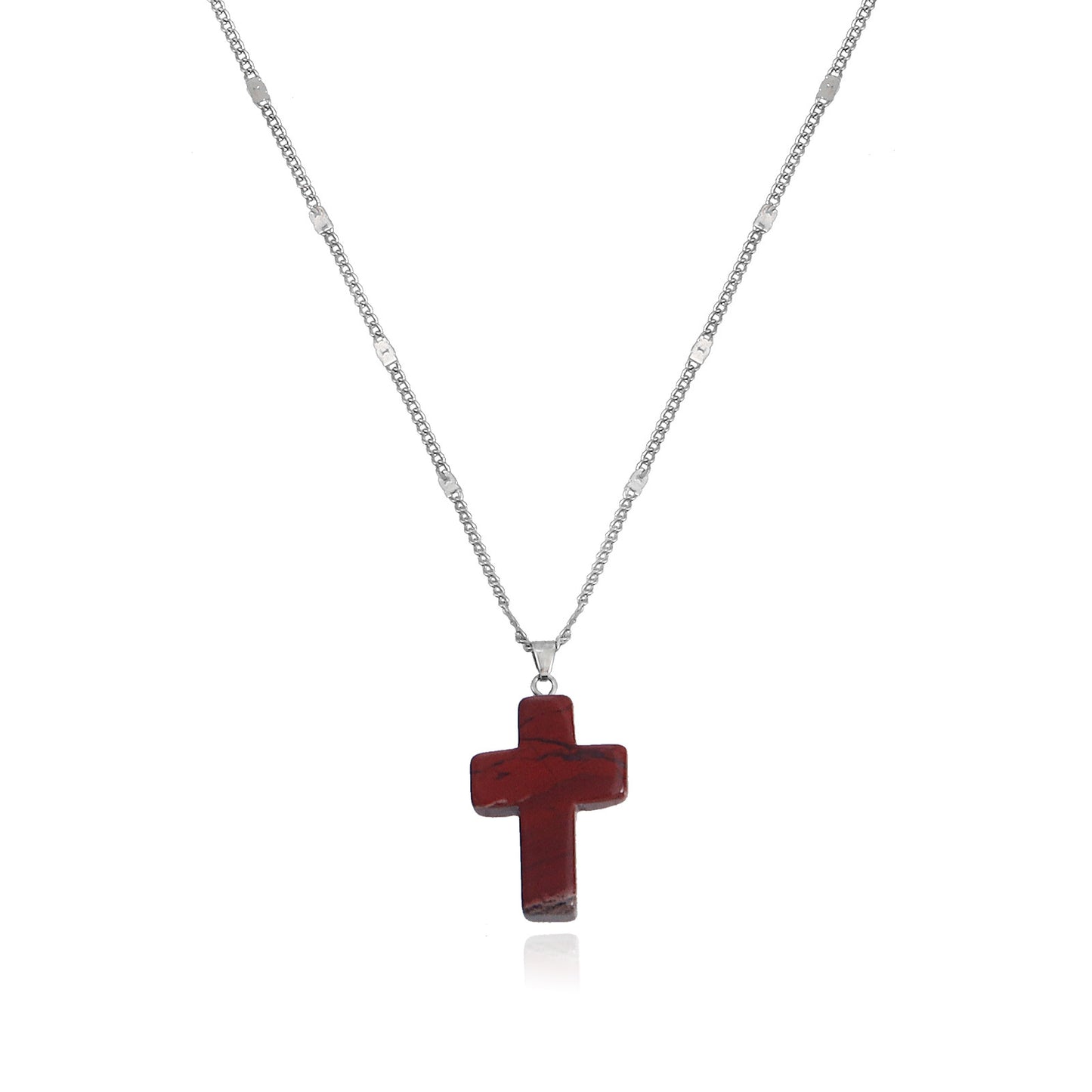 Jewelry simple small hole chain color cross pendant necklace female national trend necklace