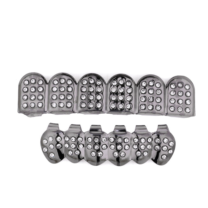 HIPHOP full diamond metal hip hop poker shape braces fashion trend rock denture jewelry