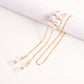 Mask hanging chain glasses chain imitation pearl mask chain color zircon metal glasses chain