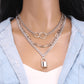 Jewelry Personality Ring Decorative Necklace Hip-Hop Rock Trend Padlock Accessories Multi-layer Set Chain