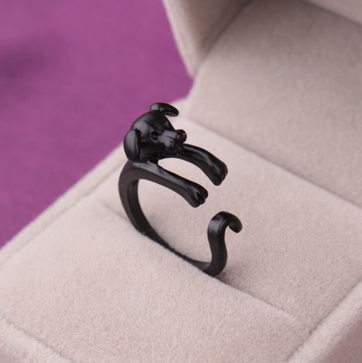 Cute Animal Open Ring Fashion Personality Exaggerated Puppy Cat Elephant Ring Creative Hand Jewelry