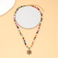 Christmas Ornament Fashion Drip Oil Pendant Christmas Tree Clavicle Chain Bohemian Colorful Handmade Rice Beads