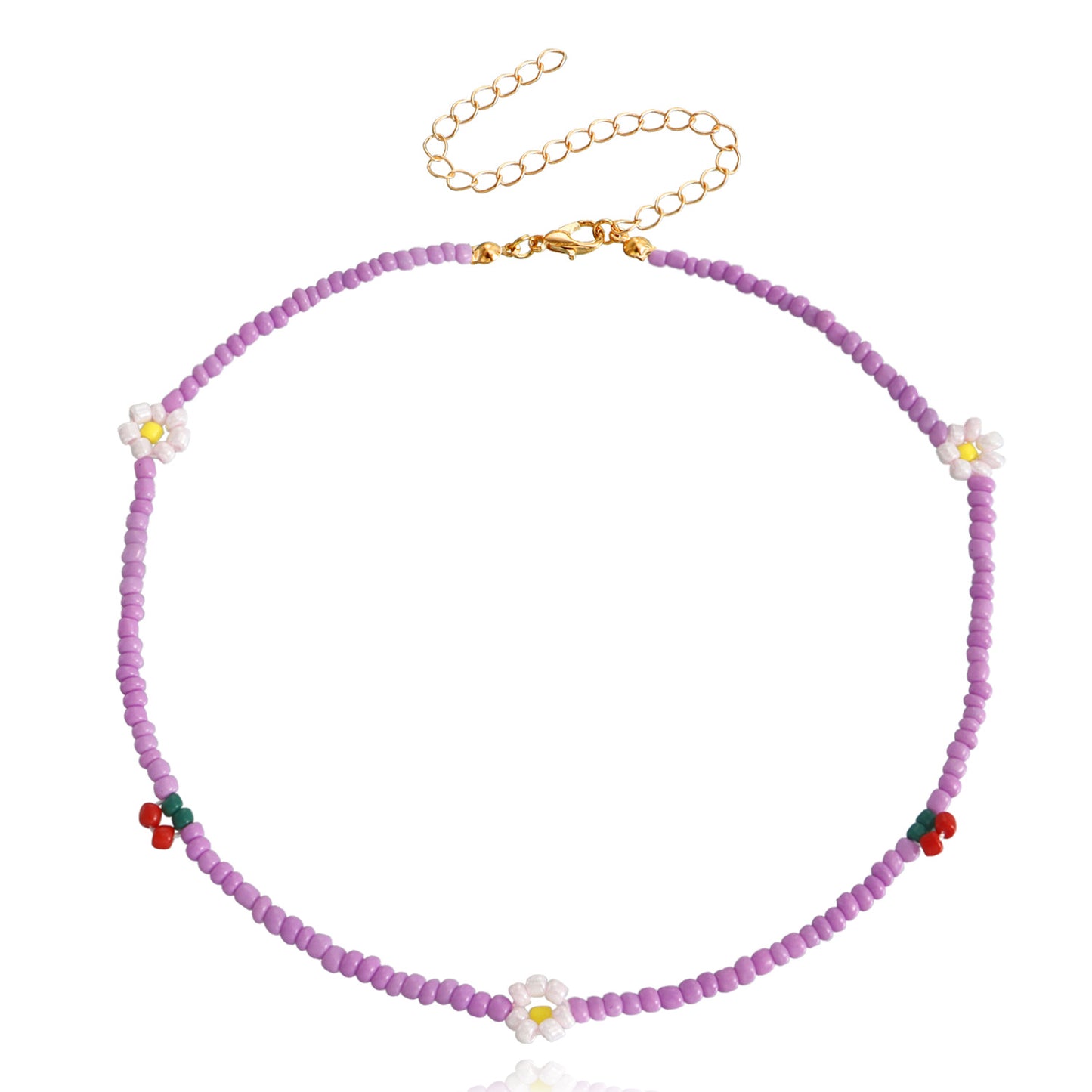 Jewelry Bohemian Color Small Rice Beads Small Daisy Clavicle Necklace Female Handwoven Necklace