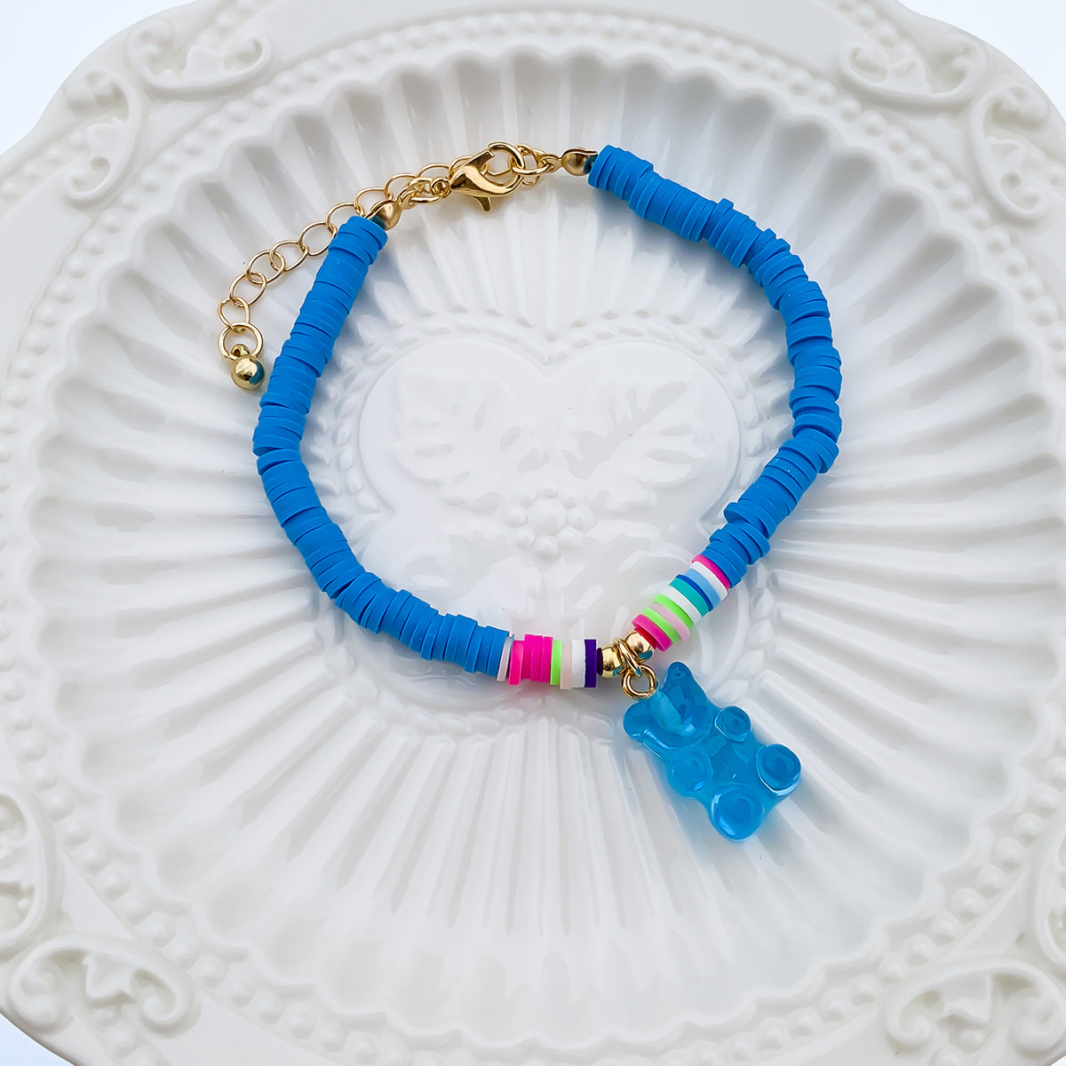 Jewelry Cute Cartoon Versatile Clavicle Chain Niche Simple Color Transparent Juice Bear Necklace