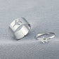 The same couple ring set ins personality butterfly star opening index finger ring 2-piece set for men and women