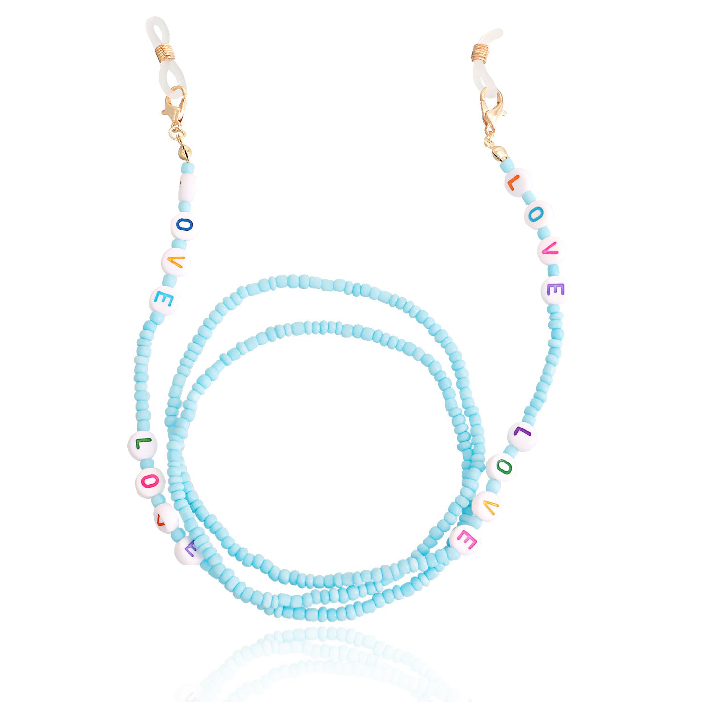 Jewelry Bohemia pure color rice beads LOVE letter glasses chain accessories women's mask non-slip chain