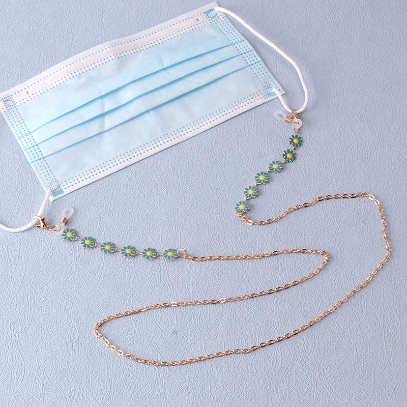 Jewelry chrysanthemum glasses chain dripping oil fashion mask hanging chain anti-slip anti-lost mask chain