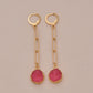 Fashion Retro Resin Bezel Earrings Long Chain Earrings Women Accessories